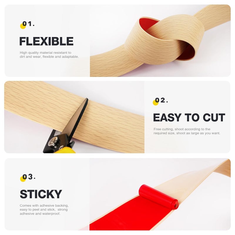 bnell Floor Transition Strip Floor Cover Strips Self Adhesive Flooring Transitions Laminate Floor Strip Vinyl Floor Flat Divider Strip for for Joining Floor Gaps (10FT,2in, Maple Grain) - Image 3